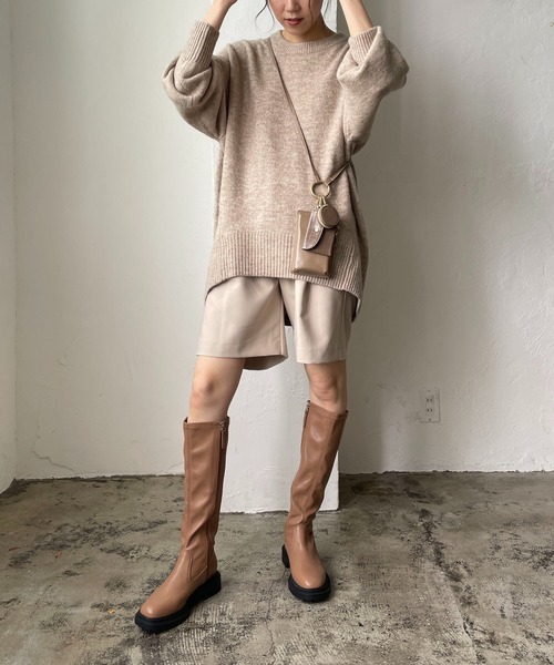 CAPRICIEUX LE'MAGE（カプリシューレマージュ）の「〈WEB・一部店舗限定もちふわニット（ニット/セーター・レディース・アイボリー/ブラック/ベージュ・FREE）」の9枚目の写真