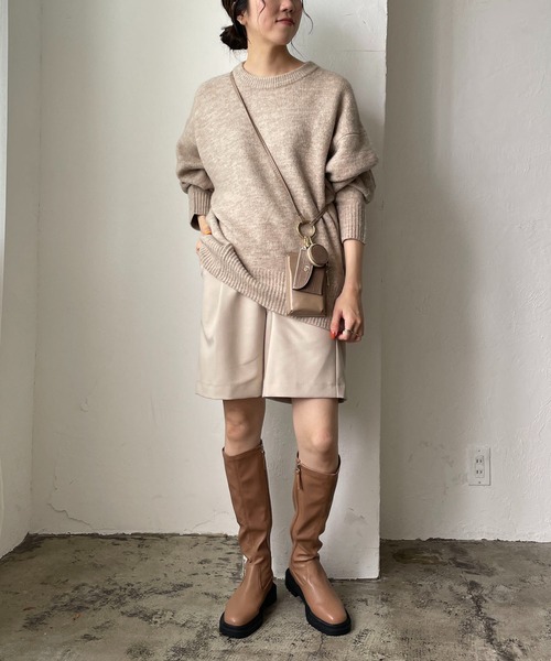 CAPRICIEUX LE'MAGE（カプリシューレマージュ）の「〈WEB・一部店舗限定もちふわニット（ニット/セーター・レディース・アイボリー/ブラック/ベージュ・FREE）」の5枚目の写真