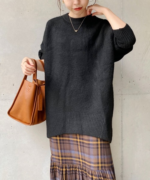 CAPRICIEUX LE'MAGE（カプリシューレマージュ）の「〈WEB・一部店舗限定もちふわニット（ニット/セーター・レディース・アイボリー/ブラック/ベージュ・FREE）」の18枚目の写真