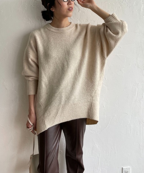 CAPRICIEUX LE'MAGE（カプリシューレマージュ）の「〈WEB・一部店舗限定もちふわニット（ニット/セーター・レディース・アイボリー/ブラック/ベージュ・FREE）」の22枚目の写真