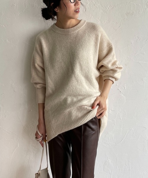 CAPRICIEUX LE'MAGE（カプリシューレマージュ）の「〈WEB・一部店舗限定もちふわニット（ニット/セーター・レディース・アイボリー/ブラック/ベージュ・FREE）」の19枚目の写真