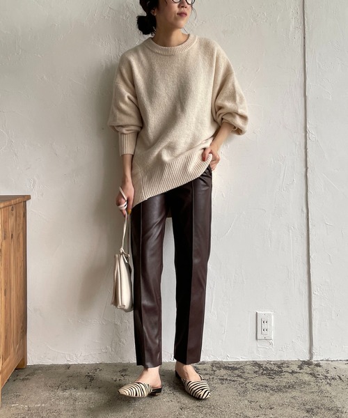 CAPRICIEUX LE'MAGE（カプリシューレマージュ）の「〈WEB・一部店舗限定もちふわニット（ニット/セーター・レディース・アイボリー/ブラック/ベージュ・FREE）」の11枚目の写真