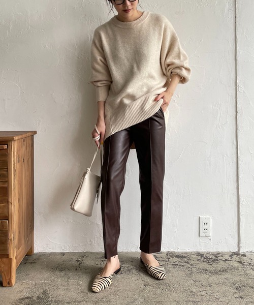 CAPRICIEUX LE'MAGE（カプリシューレマージュ）の「〈WEB・一部店舗限定もちふわニット（ニット/セーター・レディース・アイボリー/ブラック/ベージュ・FREE）」の15枚目の写真