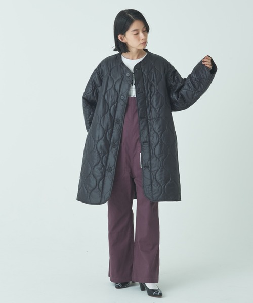 THEATRE PRODUCTS（シアタープロダクツ）の「中綿入りノーカラーキルティングコート（ノーカラーコート・レディース・ブラック/ブラウン/カーキ・FREE）」の18枚目の写真