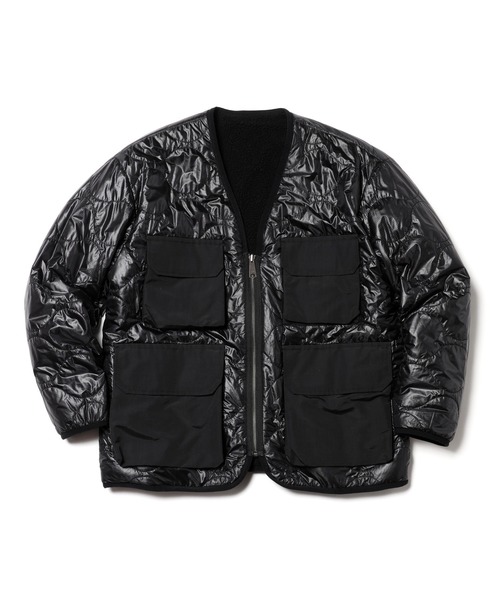 MR.OLIVE（ミスターオリーブ）の「MR.OLIVE ミスターオリーブ / BOA×RIPSTOP QUILTING / REVERSIBLE LINNING ARMY JACKET ボア x リップストップ キルティング / リバーシブル ライニング アーミー ノーカラージャケット / M-023140（ダウンジャケット/コート・メンズ・ブラック/カーキ・SMALL/MEDIUM/LARGE）」の16枚目の写真