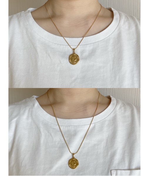 muku（ムク）の「金属アレルギー対応 2wayコインチェーンネックレス / サージカルステンレス/316L（ネックレス・レディース・ゴールド/シルバー・45cm/52cm）」の22枚目の写真