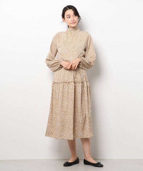 KOBE LETTUCE（コウベレタス）の「2wayワイドボウタイワンピース[E2946]（ワンピース・レディース・ブラック/ベージュ・FREE）」の5枚目の写真