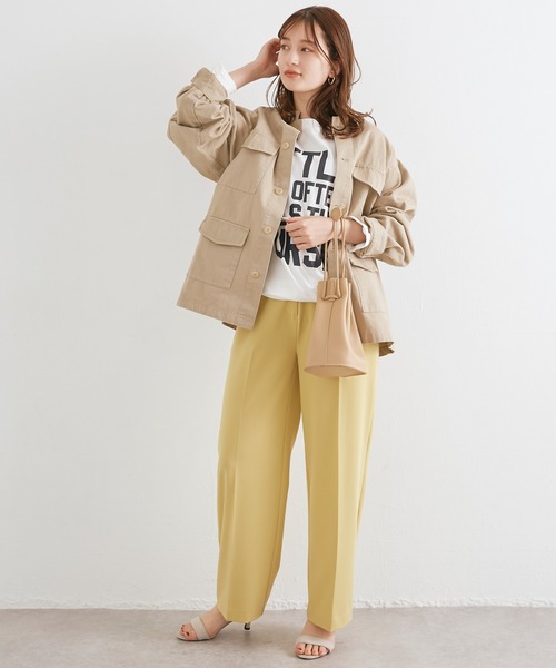 LAVEANGE（ラビアンジェ）の「リメイク風ミリタリーブルゾン（ミリタリージャケット・レディース・ブラック/カーキ/グレイッシュベージュ・L/4L/M/3L/LL/5L）」の18枚目の写真