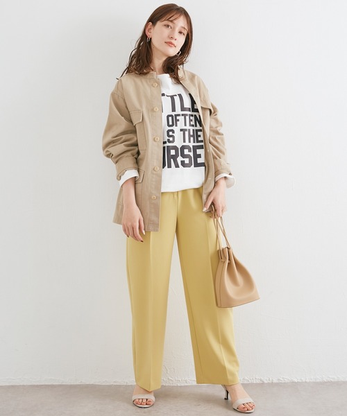 LAVEANGE（ラビアンジェ）の「リメイク風ミリタリーブルゾン（ミリタリージャケット・レディース・ブラック/カーキ/グレイッシュベージュ・L/4L/M/3L/LL/5L）」の19枚目の写真