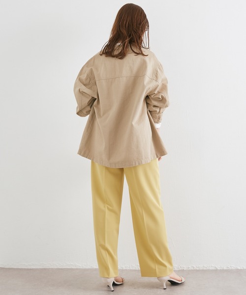 LAVEANGE（ラビアンジェ）の「リメイク風ミリタリーブルゾン（ミリタリージャケット・レディース・ブラック/カーキ/グレイッシュベージュ・L/4L/M/3L/LL/5L）」の21枚目の写真