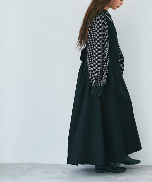 and R（アンドアール）の「うしろリボンワンピース（ジャンパースカート・レディース・ベージュ/ブラック・FREE）」の15枚目の写真