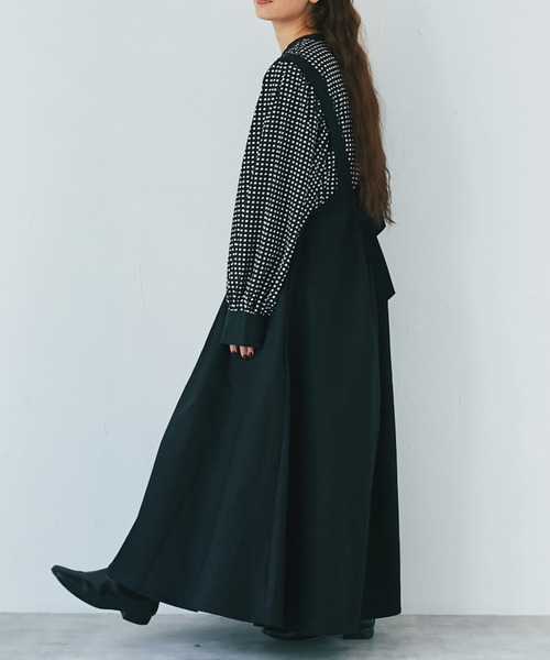 and R（アンドアール）の「うしろリボンワンピース（ジャンパースカート・レディース・ベージュ/ブラック・FREE）」の16枚目の写真