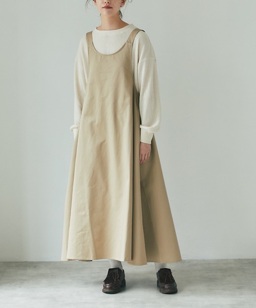 and R（アンドアール）の「うしろリボンワンピース（ジャンパースカート・レディース・ベージュ/ブラック・FREE）」の11枚目の写真