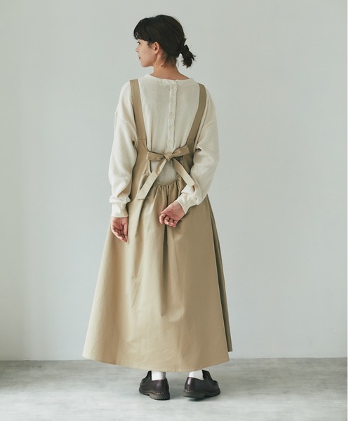 and R（アンドアール）の「うしろリボンワンピース（ジャンパースカート・レディース・ベージュ/ブラック・FREE）」の14枚目の写真