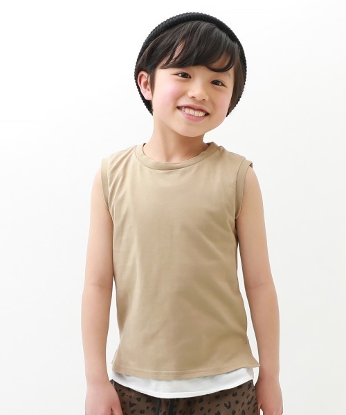 devirock(デビロック)の「ボックスタンクトップ(タンクトップ・キッズ・スミクロ/モカ/パープル系その他/グリーン系その他/ブルー系その他/ベージュ/カーキ/ホワイト/グリーン系その他2/ライトカーキ・150cm/130cm/140cm/100cm/120cm/160cm/110cm)」の5枚目の写真