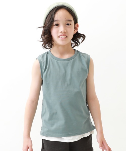 devirock(デビロック)の「ボックスタンクトップ(タンクトップ・キッズ・スミクロ/モカ/パープル系その他/グリーン系その他/ブルー系その他/ベージュ/カーキ/ホワイト/グリーン系その他2/ライトカーキ・150cm/130cm/140cm/100cm/120cm/160cm/110cm)」の9枚目の写真