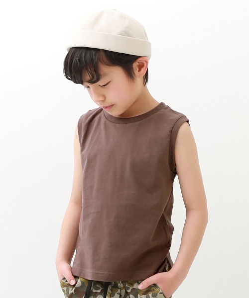 devirock(デビロック)の「ボックスタンクトップ(タンクトップ・キッズ・スミクロ/モカ/パープル系その他/グリーン系その他/ブルー系その他/ベージュ/カーキ/ホワイト/グリーン系その他2/ライトカーキ・150cm/130cm/140cm/100cm/120cm/160cm/110cm)」の4枚目の写真