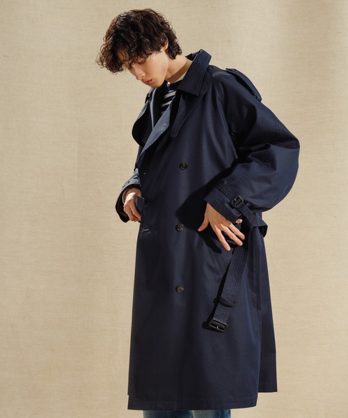 ADAM ET ROPE ウェザートレンチコート　ネイビー　定価37000 ADAM ET ROPE'（アダムエロペ）の「オーバーサイズ トレンチコート