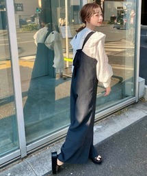 Kastane | 【サイズ0追加】ツイルBACKリボンサロペット(サロペット/オーバーオール)