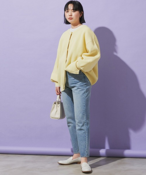 Aunt Marie's（アントマリーズ）の「クルーネックオーバーサイズカラーカーデ（カーディガン/ボレロ・レディース・ライトグリーン/ピンク/ネイビー/イエロー・FREE）」の19枚目の写真