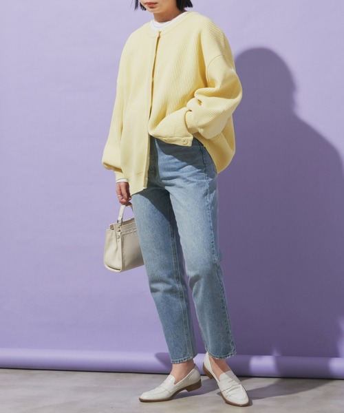 Aunt Marie's（アントマリーズ）の「クルーネックオーバーサイズカラーカーデ（カーディガン/ボレロ・レディース・ライトグリーン/ピンク/ネイビー/イエロー・FREE）」の18枚目の写真