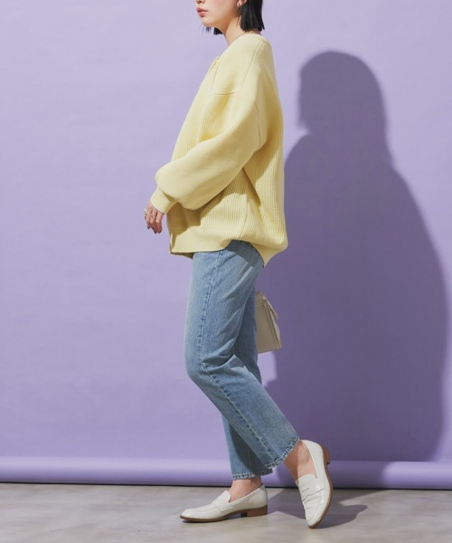 Aunt Marie's（アントマリーズ）の「クルーネックオーバーサイズカラーカーデ（カーディガン/ボレロ・レディース・ライトグリーン/ピンク/ネイビー/イエロー・FREE）」の21枚目の写真