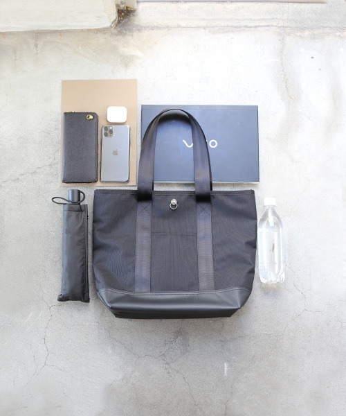 JAM HOME MADE(ジャムホームメイド)の「日本製 エシカルレザー & エココーデュラ コンビ トートバッグ M ブランド オリジナル レディース(トートバッグ・レディース・ブラック・ONE SIZE)」の2枚目の写真