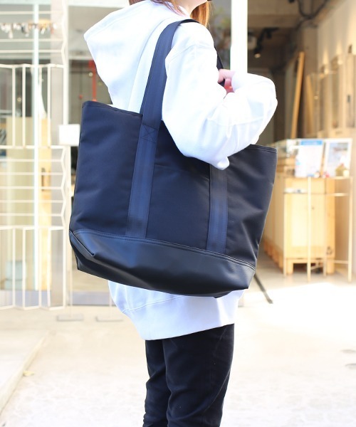 JAM HOME MADE(ジャムホームメイド)の「日本製 エシカルレザー & エココーデュラ コンビ トートバッグ M ブランド オリジナル レディース(トートバッグ・レディース・ブラック・ONE SIZE)」の15枚目の写真