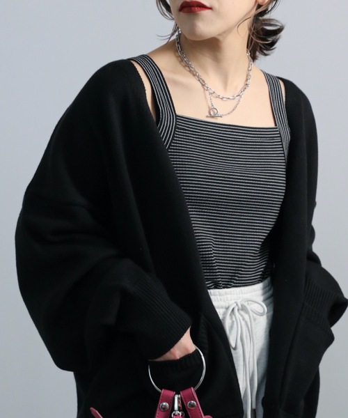 ap retro(アプレトロ)の「ボーダーテレコタンクトップ(タンクトップ・レディース・ホワイト×ブラック/ブラック×ホワイト・FREE)」の11枚目の写真