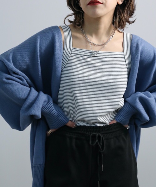 ap retro(アプレトロ)の「ボーダーテレコタンクトップ(タンクトップ・レディース・ホワイト×ブラック/ブラック×ホワイト・FREE)」の5枚目の写真