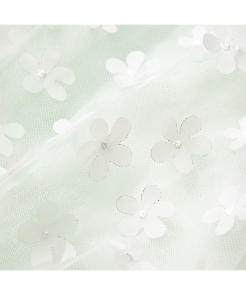 Francfranc（フランフラン）の「チュールバッグ フラワー ホワイト×ミント（ハンドバッグ・レディース・ミント・FREE）」の4枚目の写真