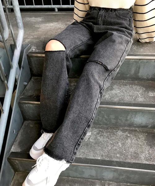 INGNI（イング）の「ニーカッティング／デニムパンツ（デニムパンツ・レディース・グレー/アイボリー/ブルー系その他3・FREE）」の14枚目の写真