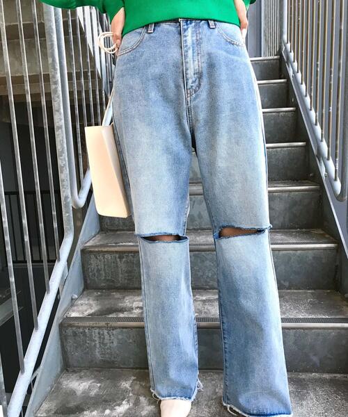 INGNI（イング）の「ニーカッティング／デニムパンツ（デニムパンツ・レディース・グレー/アイボリー/ブルー系その他3・FREE）」の15枚目の写真