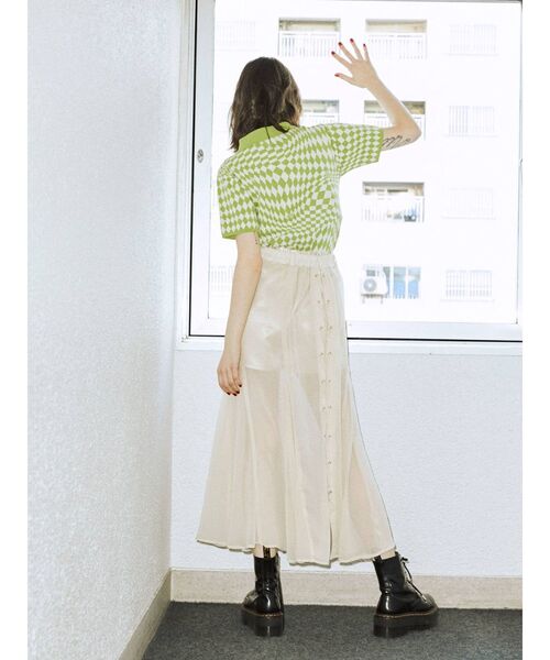 jouetie（ジュエティ）の「ジャガードニットポロシャツ【サマーニット】（ニット/セーター・レディース・ブラック/ピンク/ブルー/グリーン/その他1・MEDIUM）」の21枚目の写真