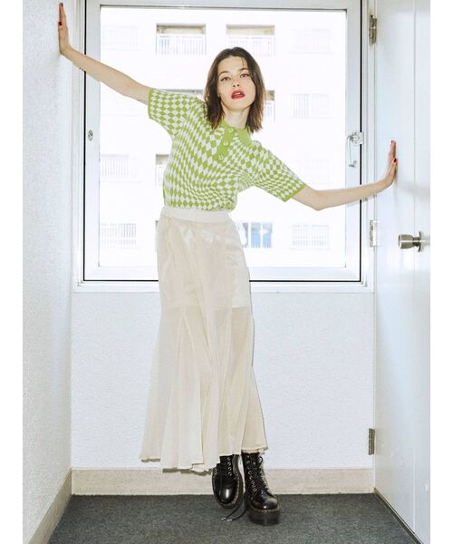 jouetie（ジュエティ）の「ジャガードニットポロシャツ【サマーニット】（ニット/セーター・レディース・ブラック/ピンク/ブルー/グリーン/その他1・MEDIUM）」の22枚目の写真