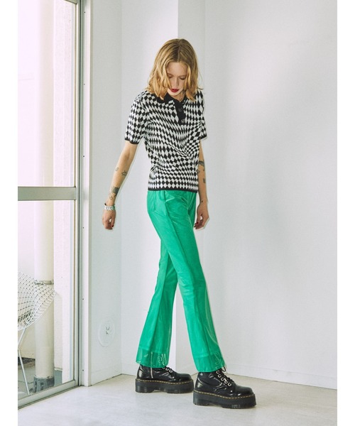 jouetie（ジュエティ）の「ジャガードニットポロシャツ【サマーニット】（ニット/セーター・レディース・ブラック/ピンク/ブルー/グリーン/その他1・MEDIUM）」の10枚目の写真