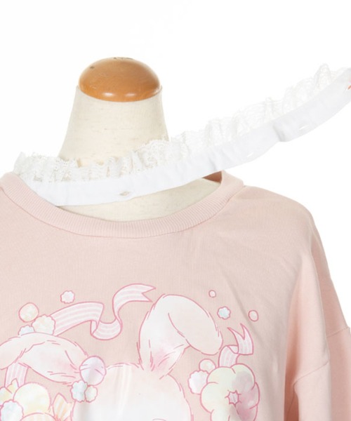 BODYLINE(ボディライン)の「レディース うさぎプリントスウェットワンピース(ワンピース・レディース・オフホワイト/ブラック・M/L/2L)」の7枚目の写真