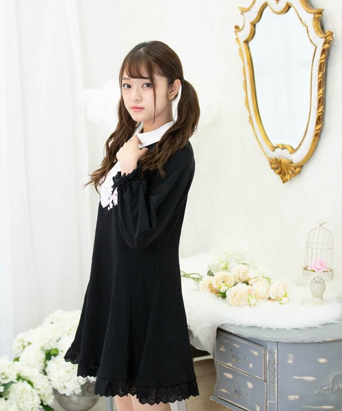 BODYLINE(ボディライン)の「レディース うさぎプリントスウェットワンピース(ワンピース・レディース・オフホワイト/ブラック・M/L/2L)」の14枚目の写真