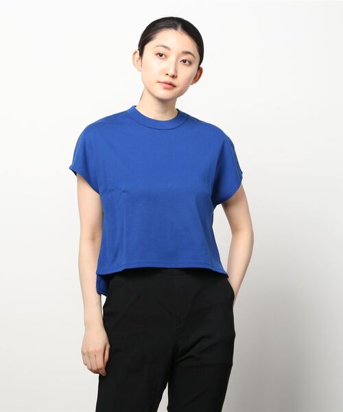 three dots(スリードッツ)の「クロップド アレックス(Tシャツ/カットソー・レディース・グレー/ブラック/ホワイト/ブルー/ネイビー・MEDIUM/SMALL)」の5枚目の写真