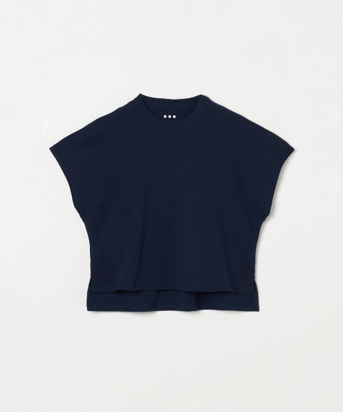 three dots(スリードッツ)の「クロップド アレックス(Tシャツ/カットソー・レディース・グレー/ブラック/ホワイト/ブルー/ネイビー・MEDIUM/SMALL)」の4枚目の写真