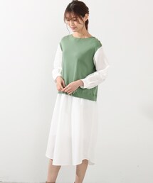 DRESKIP | ニットべストフェイクシャツワンピース(ワンピース)