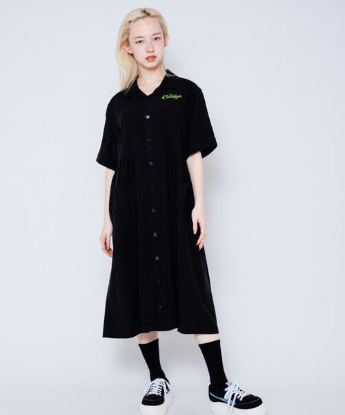 Candy Stripper(キャンディストリッパー)の「TAKE IT EASY シャツワンピース(シャツワンピース・レディース・グリーン/ブルー/ブラック・2)」の16枚目の写真
