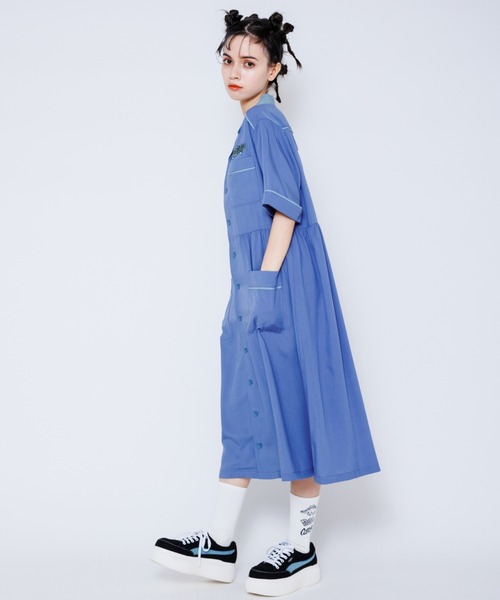 Candy Stripper(キャンディストリッパー)の「TAKE IT EASY シャツワンピース(シャツワンピース・レディース・グリーン/ブルー/ブラック・2)」の20枚目の写真