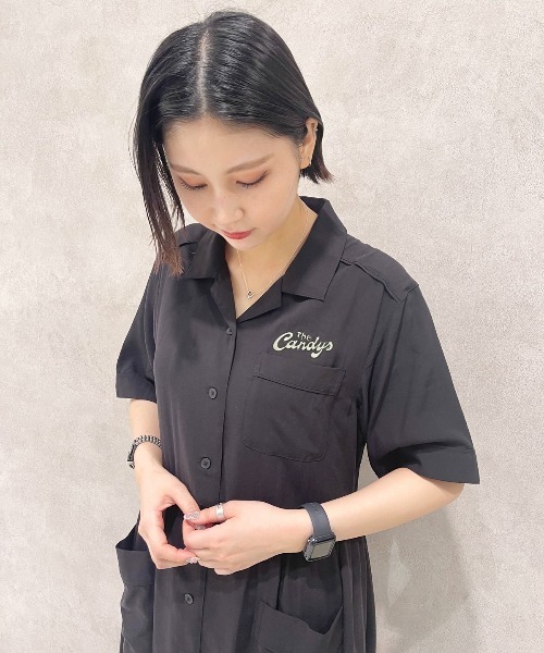 Candy Stripper(キャンディストリッパー)の「TAKE IT EASY シャツワンピース(シャツワンピース・レディース・グリーン/ブルー/ブラック・2)」の14枚目の写真