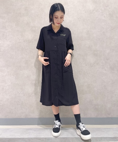 Candy Stripper(キャンディストリッパー)の「TAKE IT EASY シャツワンピース(シャツワンピース・レディース・グリーン/ブルー/ブラック・2)」の15枚目の写真