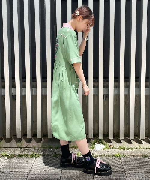 Candy Stripper(キャンディストリッパー)の「TAKE IT EASY シャツワンピース(シャツワンピース・レディース・グリーン/ブルー/ブラック・2)」の10枚目の写真