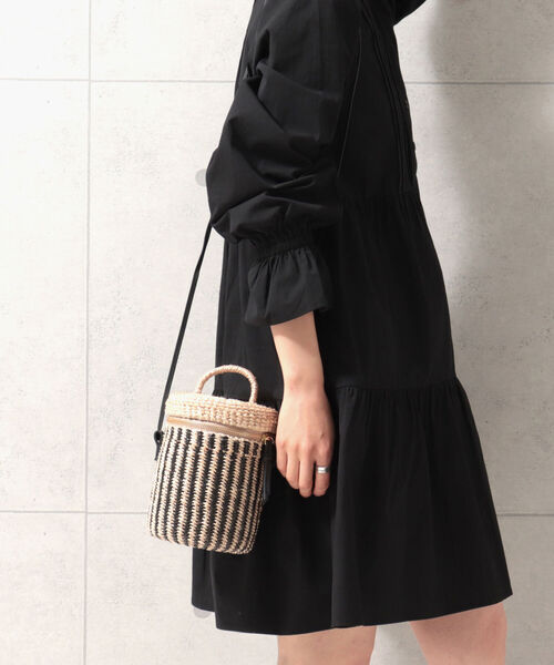 The Bagmati（ザバグマティ）の「【BAGMATI/バグマティ】アバカMIXバニティショルダーバッグ（かごバッグ・レディース・ホワイト/ブラック・FREE）」の2枚目の写真