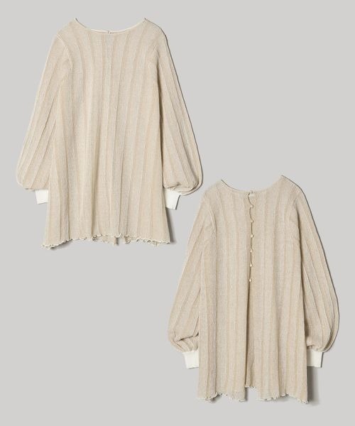 JEANASIS（ジーナシス）の「14G2WAYラメストライプチュニックプルオーバー/276781（ニット/セーター・レディース・ブラック/オレンジ/アイボリー・FREE）」の2枚目の写真