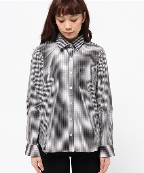CIAOPANIC（チャオパニック）の「【Ciaopanic】ギンガムチェックSH（シャツ/ブラウス・レディース・ブラック/ブルー・FREE）」の6枚目の写真