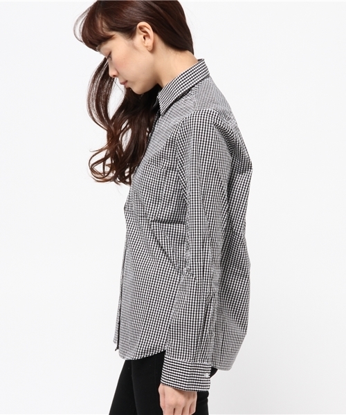 CIAOPANIC（チャオパニック）の「【Ciaopanic】ギンガムチェックSH（シャツ/ブラウス・レディース・ブラック/ブルー・FREE）」の7枚目の写真